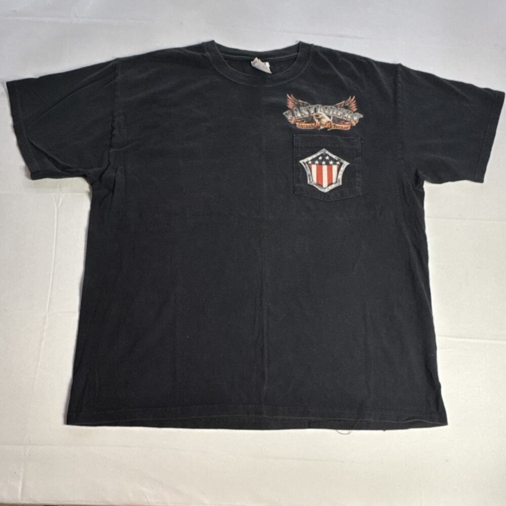 Anvil Strength and Honor Black Graphic Pocket Men's XL Cotton T-Shirt